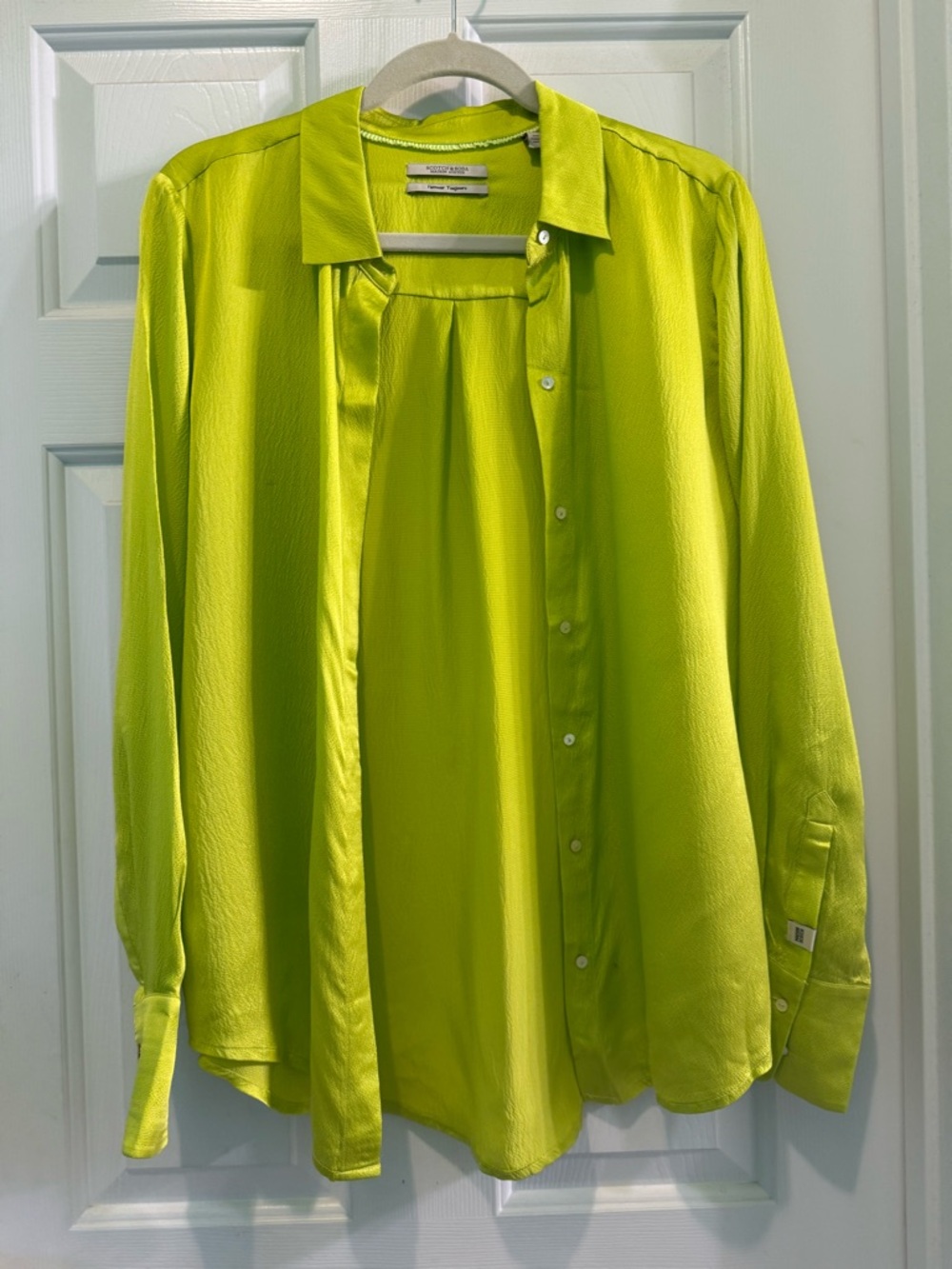 Scotch & Soda Neon Lime Button-Up Top